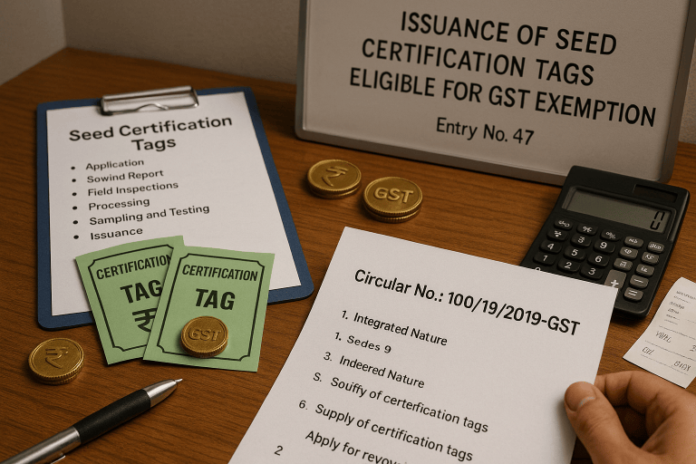 GST Applicability on Seed Certification Tags.