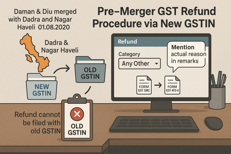“Pre-Merger GST Refund Procedure via New GSTIN”
