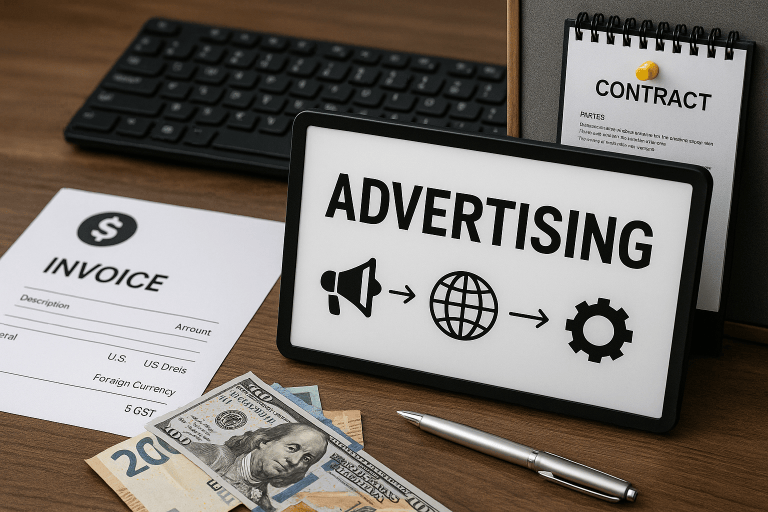 Clarification in respect of advertising services provided to foreign clients.