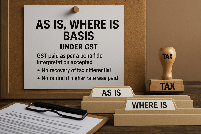 Clarification regarding the scope of “as is / as is, where is basis” mentioned in the GST Circulars issued on the basis of recommendation of the GST Council in its meetings
