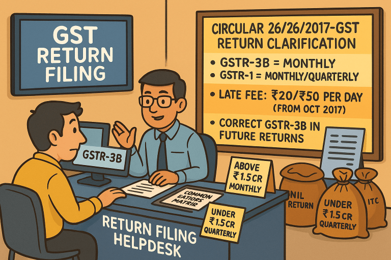 Filing of returns under GST.