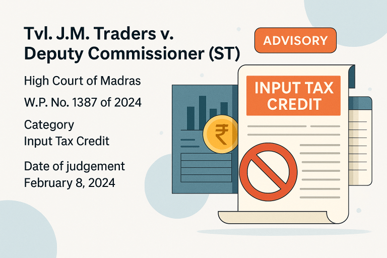 Blocking of ITC through a text message is not proper without specifying the reason