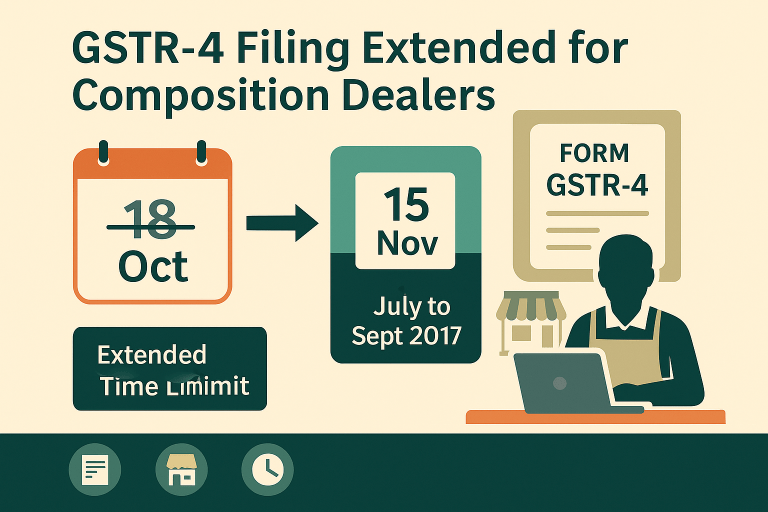 GSTR-4 Filing Extended for Composition Dealers (Q2 2017)