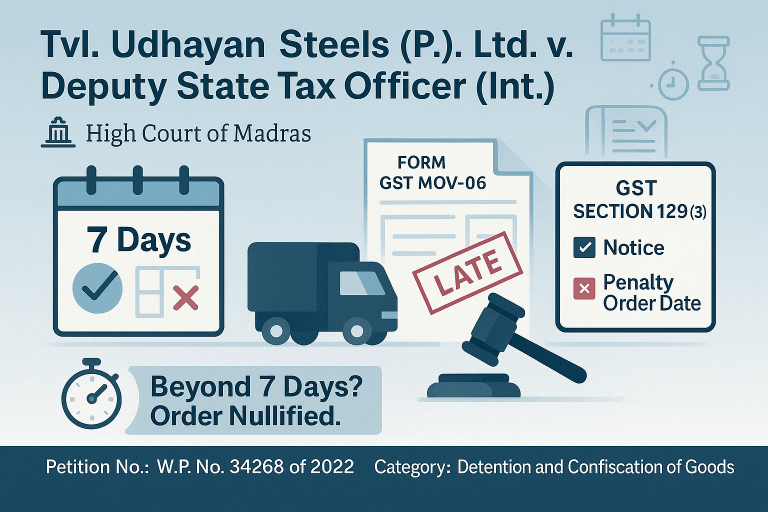 Order issued under Section 129(3) of the CGST Act, 2017 beyond the statutory period is not valid.