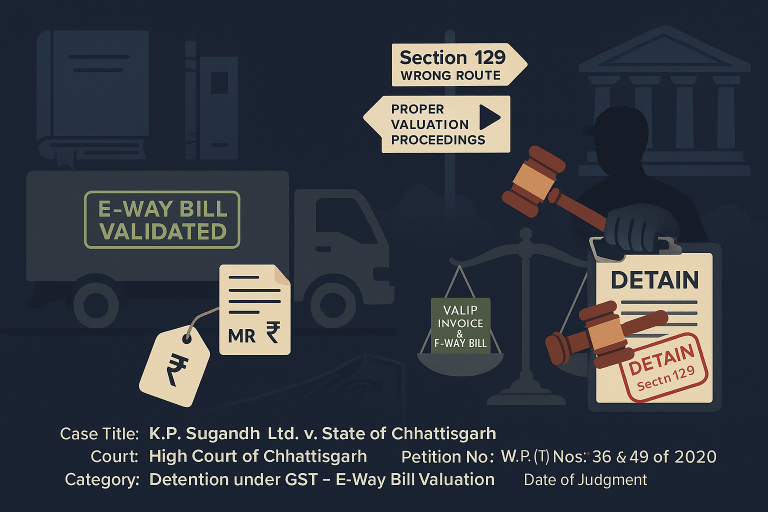 Detention is illegal on the ground that price at which product was sold to the customer was not matching the MRP of the product, which reflected in the packet transported.