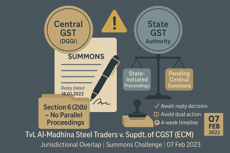 Parallel proceedings cannot be initiated under CGST and SGST Act on the same issue.