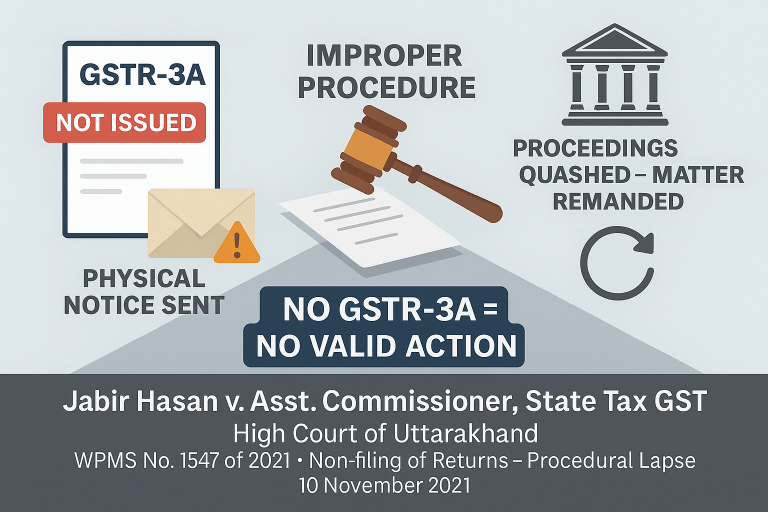 Show Cause Notice is necessarily to be issued electronically and correspondingly passing demand order immediately after postal notice, Order be liable to Quashed.