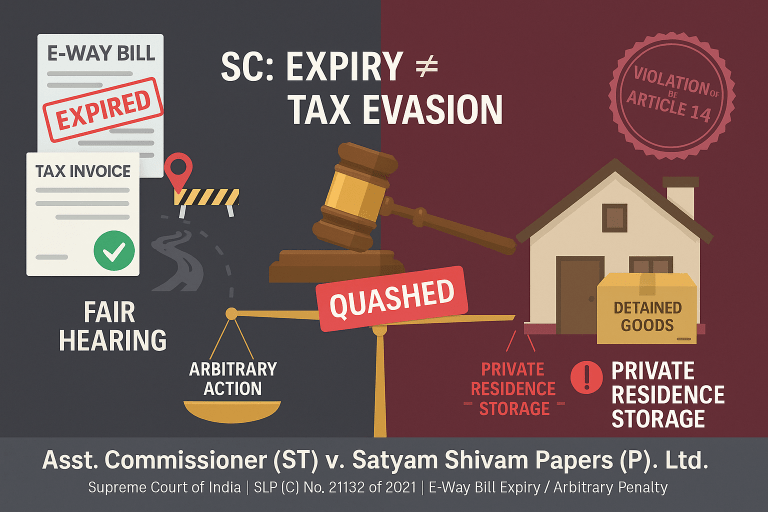 E-way bill is valid when goods are delivered beyond time due to circumstances beyond control of the assessee