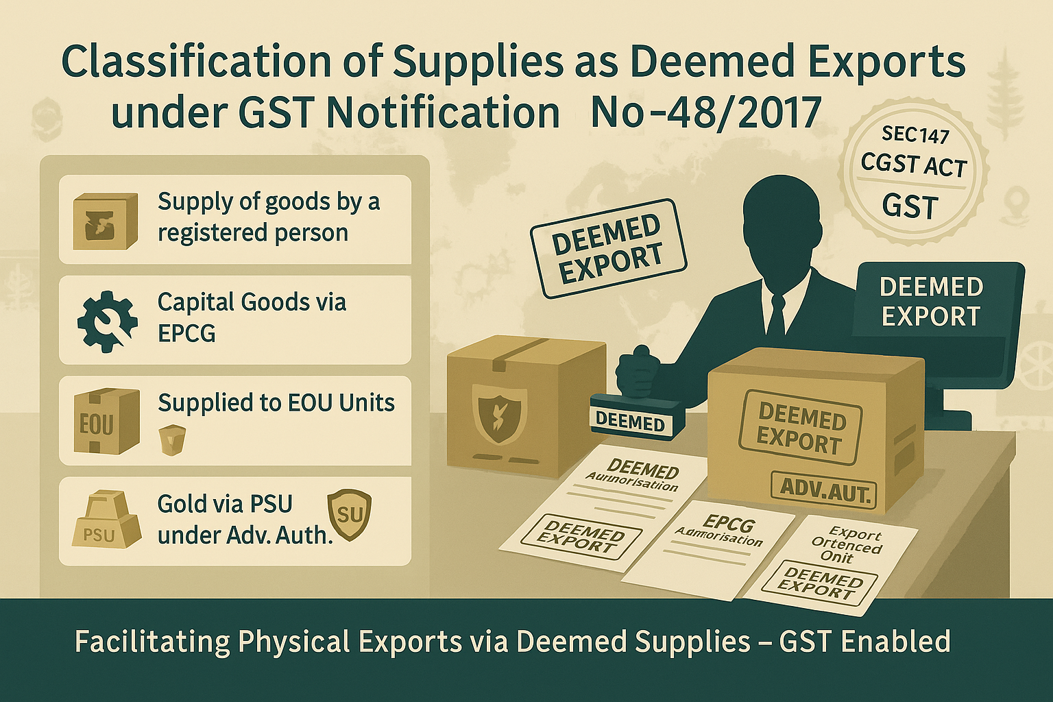 Classification of Supplies as Deemed Exports under GST