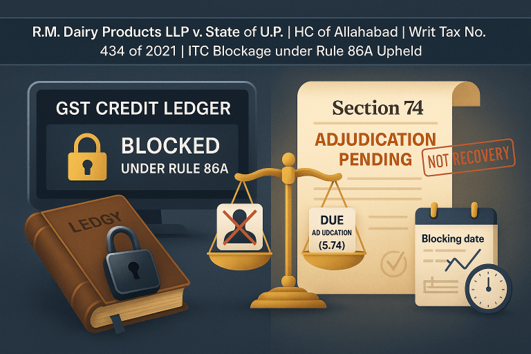 ITC column was blocked even in the case where there was no credit balance in the Electronic Credit Ledger.
