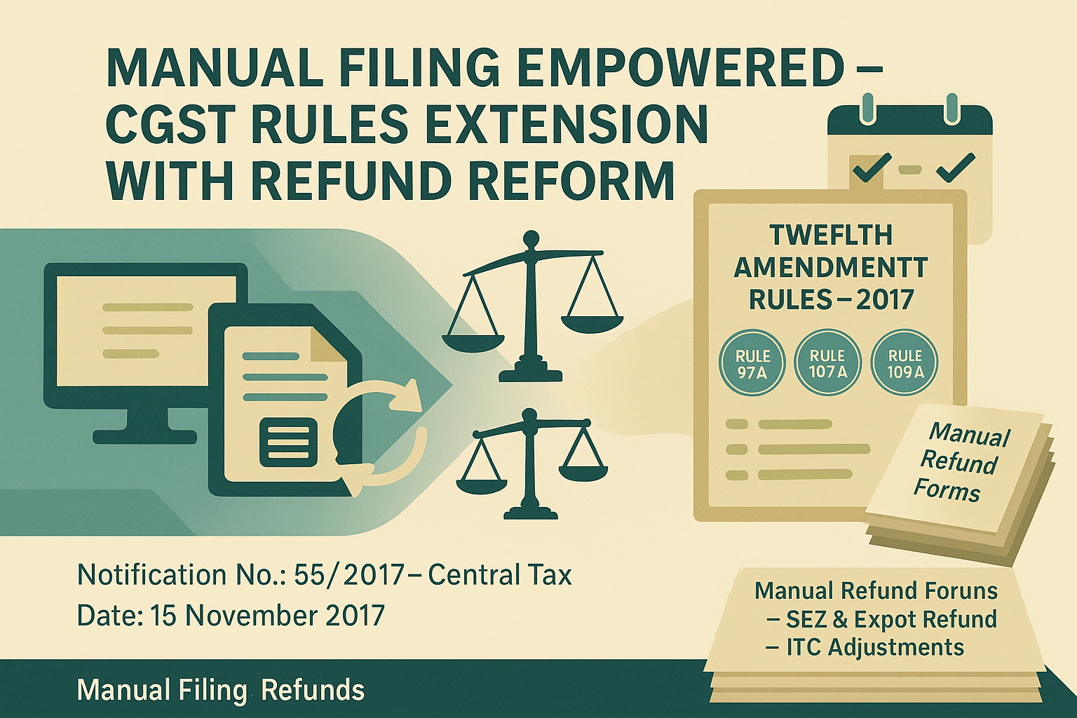 Manual Filing Empowered – CGST Rules Extended with Refund Reform