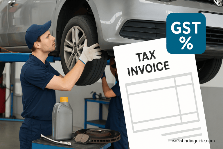 Understand how GST applies to car servicing involving oil changes