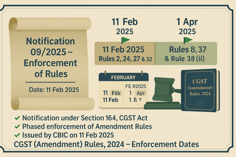 Enforcement Dates – CGST (Amendment) Rules, 2024