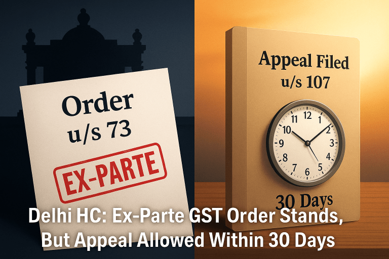 Appeal Permitted Against GST Order Passed Ex-Parte Without Hearing