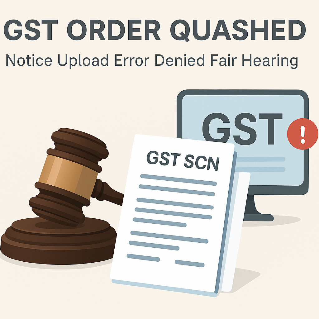 Ex-Parte GST Order Set Aside Due to Improper SCN Upload on GST Portal ...
