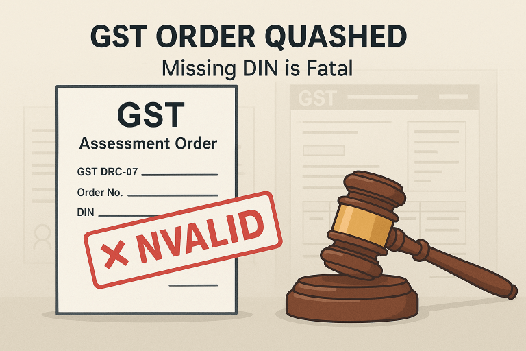Assessment Order Quashed for Absence of DIN under GST Law
