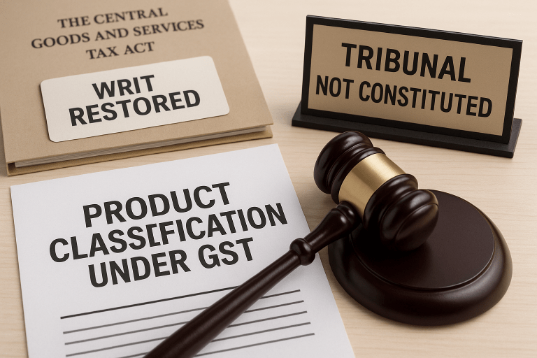 Writ Restored in Classification Dispute Due to Absence of GST Tribunal