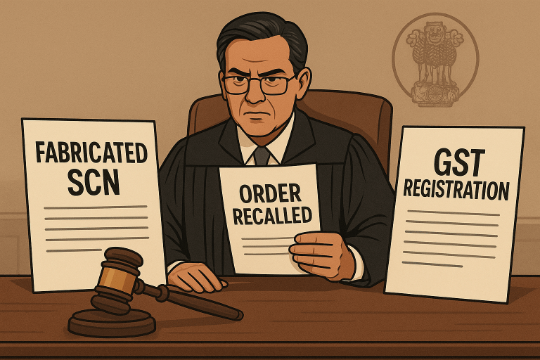 Fabricated SCN in GST Cancellation Case – Order Recalled