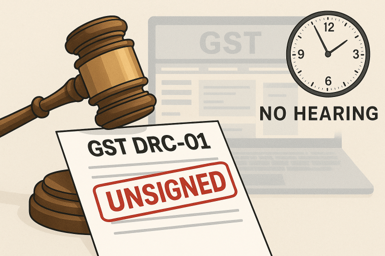 GST Order Quashed Due to Absence of Proper Show Cause Notice and Personal Hearing