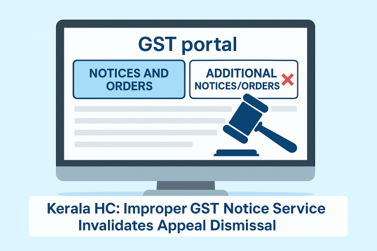 Improper Service of GST Notice Invalidates Delay Dismissal of Appeal