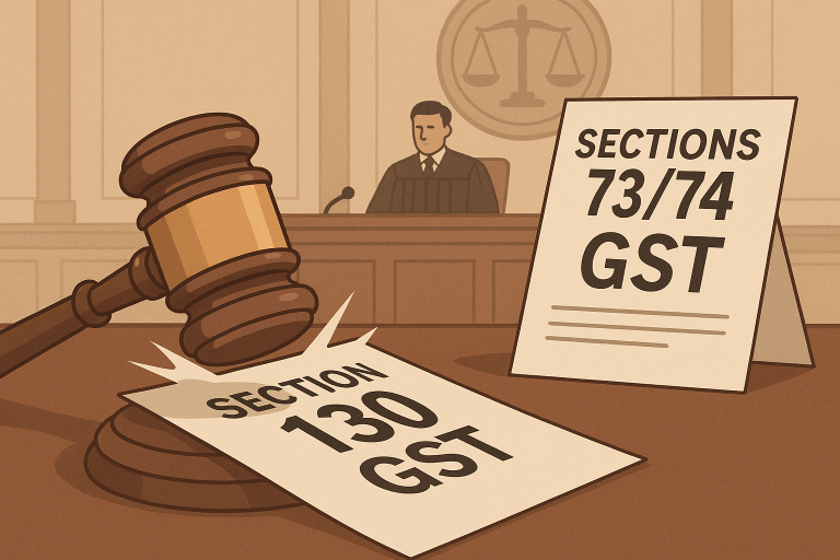GST demand quashed as confiscation under Section 130 held impermissible against registered dealer where discrepancy in stock was found