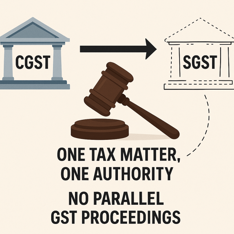DGST Cannot Proceed When CGST Has Already Adjudicated on Same Matter