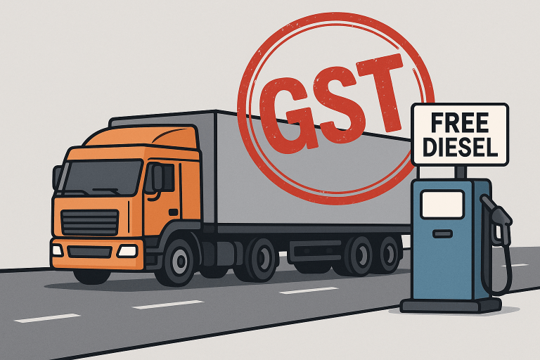 GST leviable on value of free diesel supplied by service recipient to transporter, as fuel is integral to GTA services and falls within “consideration” under Section 15(2)(b)