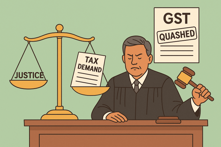 GST demand quashed as adjudication order was passed without considering taxpayer’s reply, Court remanded matter for fresh hearing while validity of notification kept pending before Supreme Court