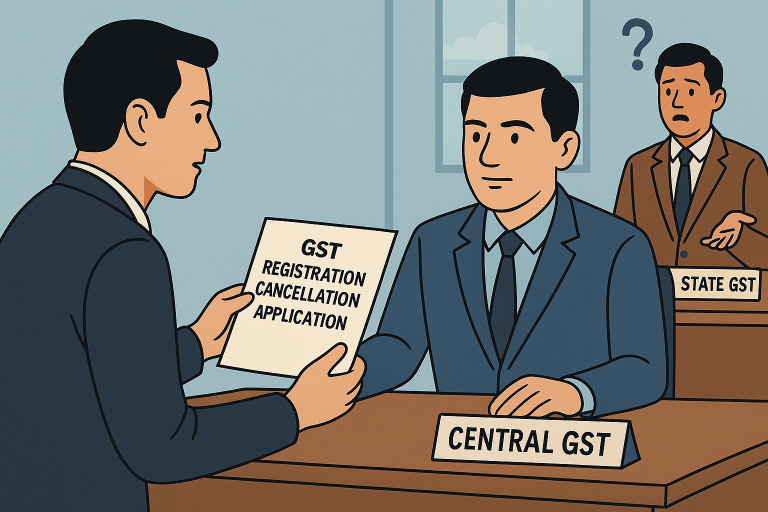 GST registration cancellation application remitted to proper authority as earlier order mistakenly directed State GST authorities