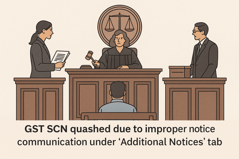 SCN-based GST demand quashed as notice uploaded under ‘Additional Notices’ tab denied petitioner opportunity of reply; matter remanded for fresh adjudication subject to Supreme Court ruling on validity of limitation extension notifications