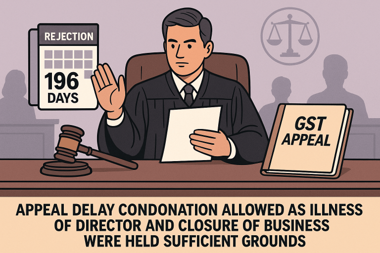 Appeal delay condonation allowed as illness of director and closure of business were held sufficient grounds, ensuring justice through remand to appellate authority