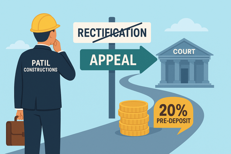 Assessment order challenged through rectification rejected, but court allowed filing of appeal belatedly on condition of enhanced pre-deposit
