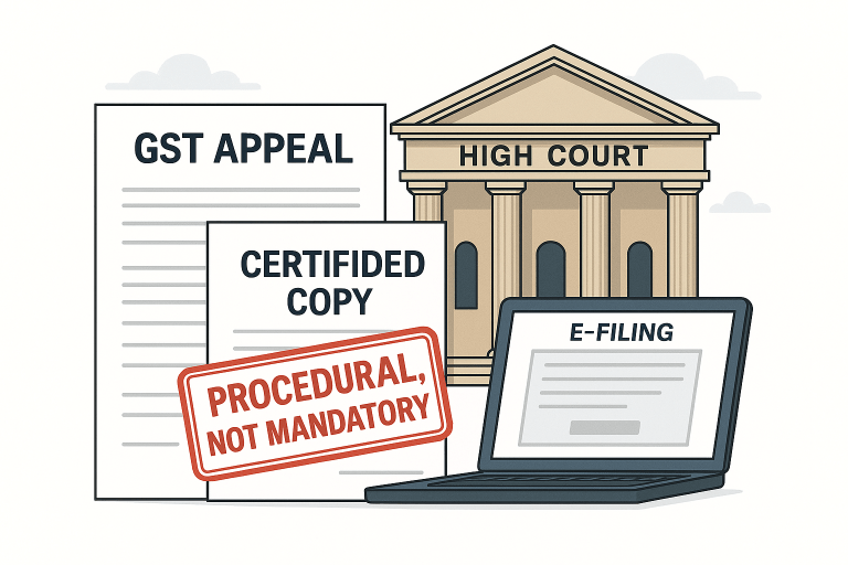 GST appeal dismissal quashed as requirement of certified copy under Rule 108(3) was held procedural and not mandatory