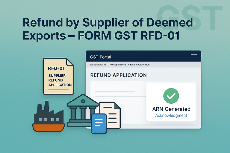 GST Compliance – Refund by Supplier of Deemed Exports (RFD-01)