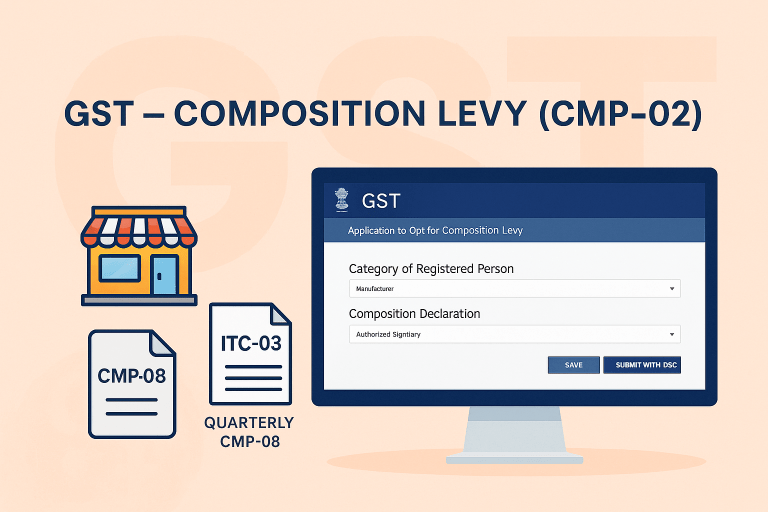 GST Compliance – Opting for Composition Levy (CMP-02)