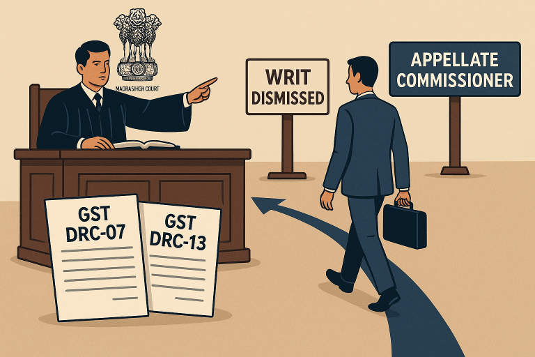 Writ dismissed directing petitioner to avail statutory appeal remedy against ex-parte GST assessment order under Section 73