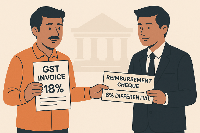 Contractor entitled to reimbursement of differential 6% GST from public sector undertaking as the contract envisaged full tax reimbursement