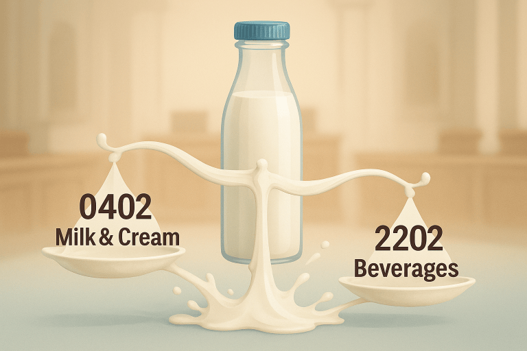 Assessment order set aside as flavoured milk held classifiable under Chapter 0402, not 2202; matter remanded for reconsideration of tax rate on conversion charges