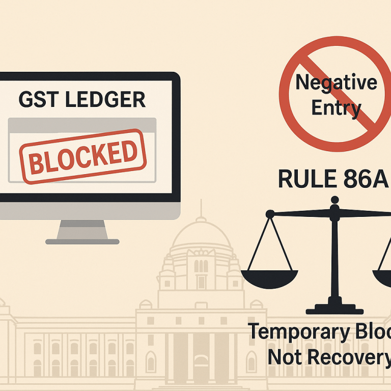 Negative ITC entries held impermissible; blocking under Rule 86A can only serve as temporary security measure for revenue