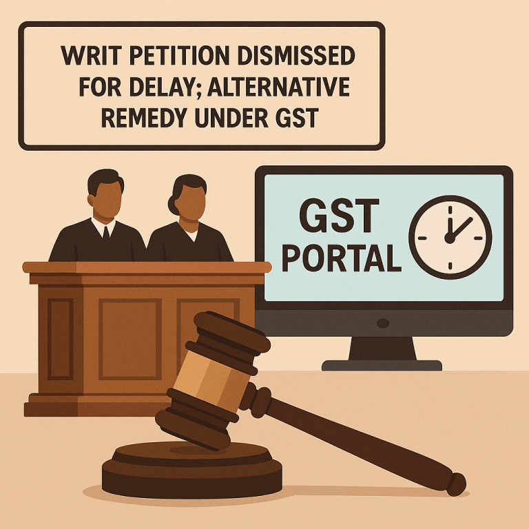 Writ petition dismissed as delayed challenge to GST assessment held not maintainable due to existence of statutory appeal remedy under Section 107 and deemed service through GST portal