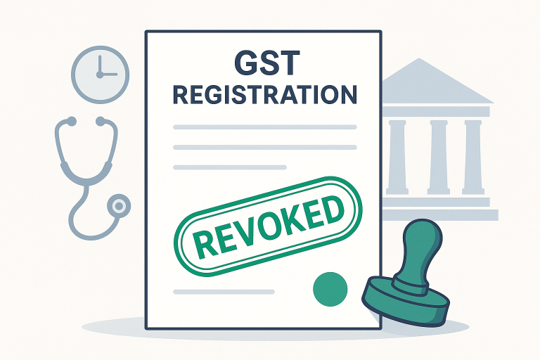 GST cancellation proceedings reopened as the Court accepted the petitioner’s explanation of non-existence due to medical exigency and directed fresh consideration of revocation irrespective of delay