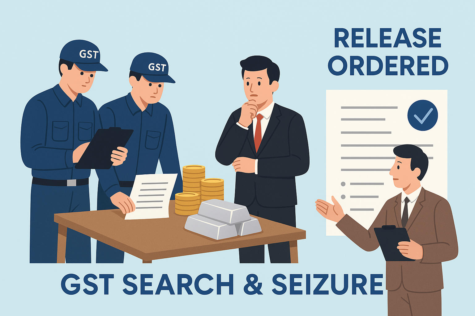Seizure of silver bars and cash quashed as the Court held that Section 67 GST search powers do not extend to seizing valuable assets lacking evidentiary relevance or confiscability, and failure to issue notice under Section 67(3)/(7) mandated their immediate release.