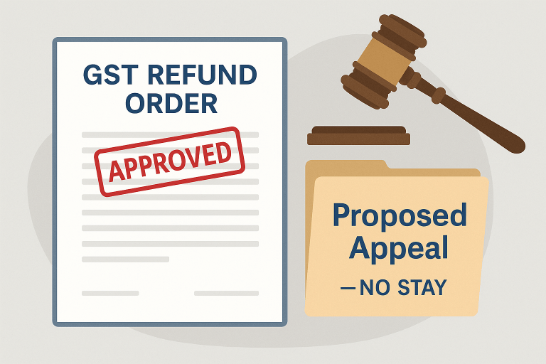 Refund directed to be released as the revenue could not legally withhold the sanctioned refund merely because it proposed to challenge the appellate order, absent any stay or subsisting appeal.