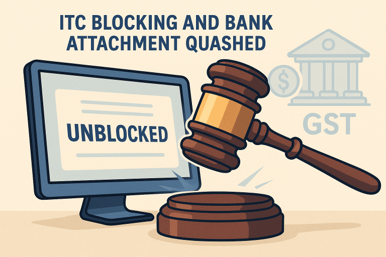 ITC blocking and bank account attachment quashed as absence of “reasons to believe” and pre-decisional hearing rendered the action arbitrary and without legal basis