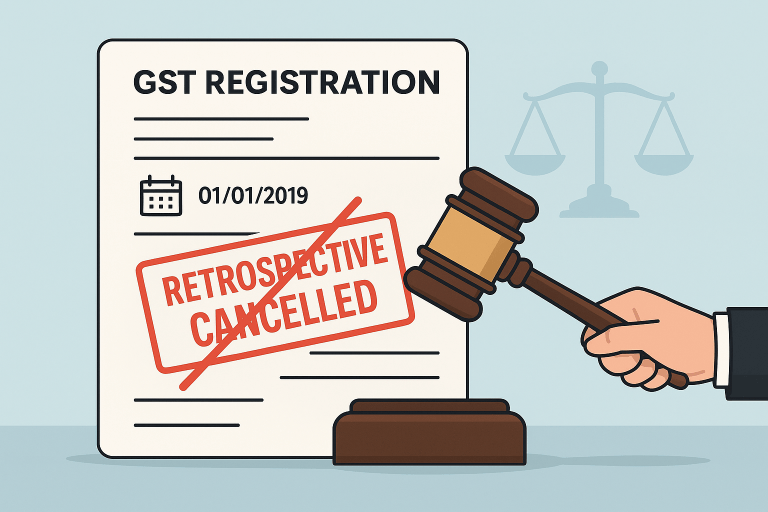 Retrospective cancellation of GST registration set aside as the department failed to provide reasons and denied opportunity of hearing for back-dating the cancellation