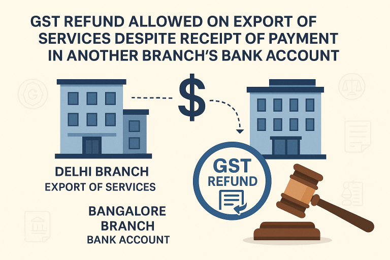 Refund of unutilised ITC allowed as receipt of export proceeds in another branch’s bank account does not negate export of services