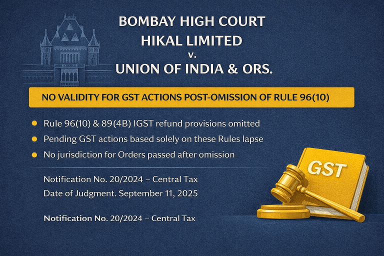 Bombay HC: Proceedings Under Omitted Rule 96(10) Unsustainable — Refund Demands Quashed