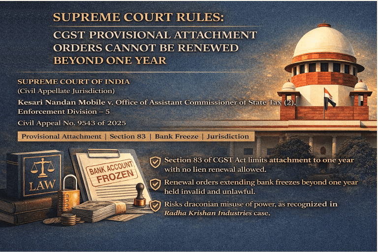 Provisional Attachment Cannot Be Renewed After Lapse: SC Clarifies Limits of Section 83