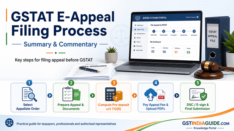 GSTAT E-Appeal Filing Process: Practical Advisory on Online Filing, Pre-Deposit, Documentation and Digital Submission