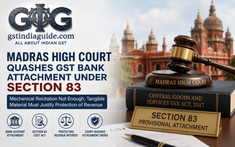 Madras High Court Quashes Mechanical GST Bank Attachment Under Section 83